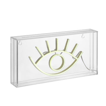Eye 11.8" Contemporary Glam Acrylic Box USB Operated LED Neon Light - JONATHAN Y